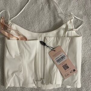 NWT Oh Polly Elegant White Bustier Top